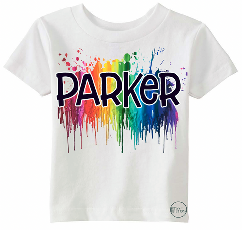 Rainbow Melted Crayon Name