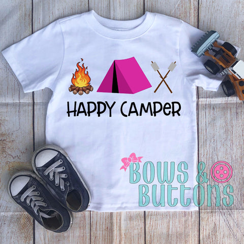 Pink Tent Happy Camper