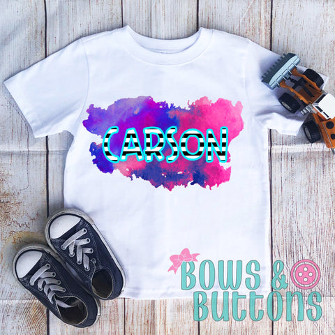 Neon TEAL outlined letters