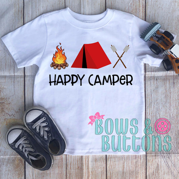 Red tent Happy Camper