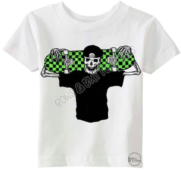 Skater Skelly Green Checker