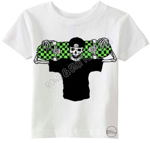 Skater Skelly Green Checker