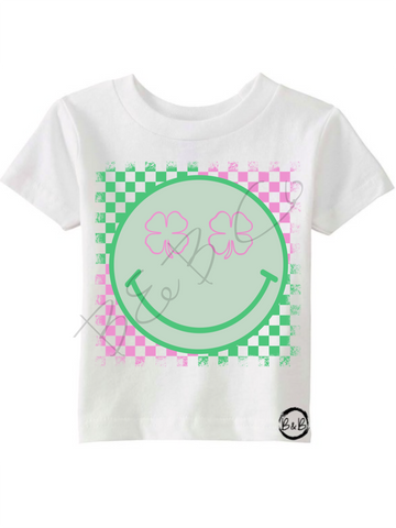 Green & Pink Clover Face